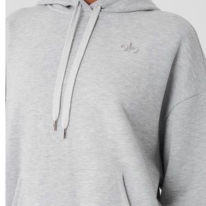 ALO Yoga Light Gray Logo Hoodie